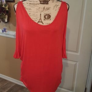 NWOT Red cold shoulder tee